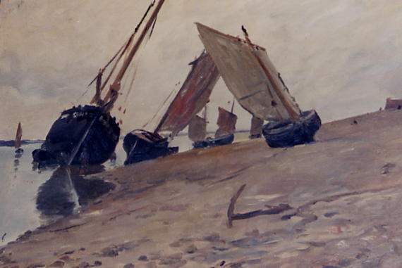 bateau voile marée basse pêche sable